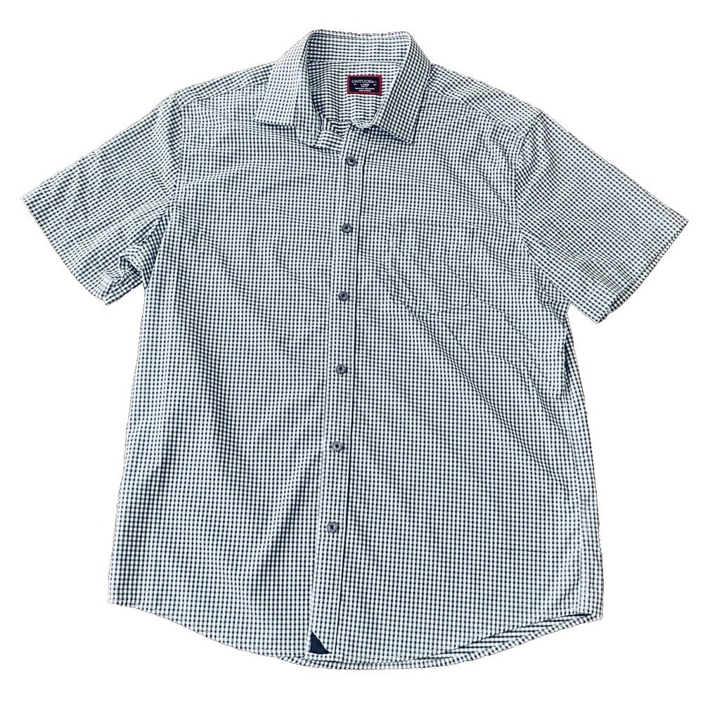 Untuckit Shirt Men's Large Navy Blue‎ Gordello Commuter Performance Stretch